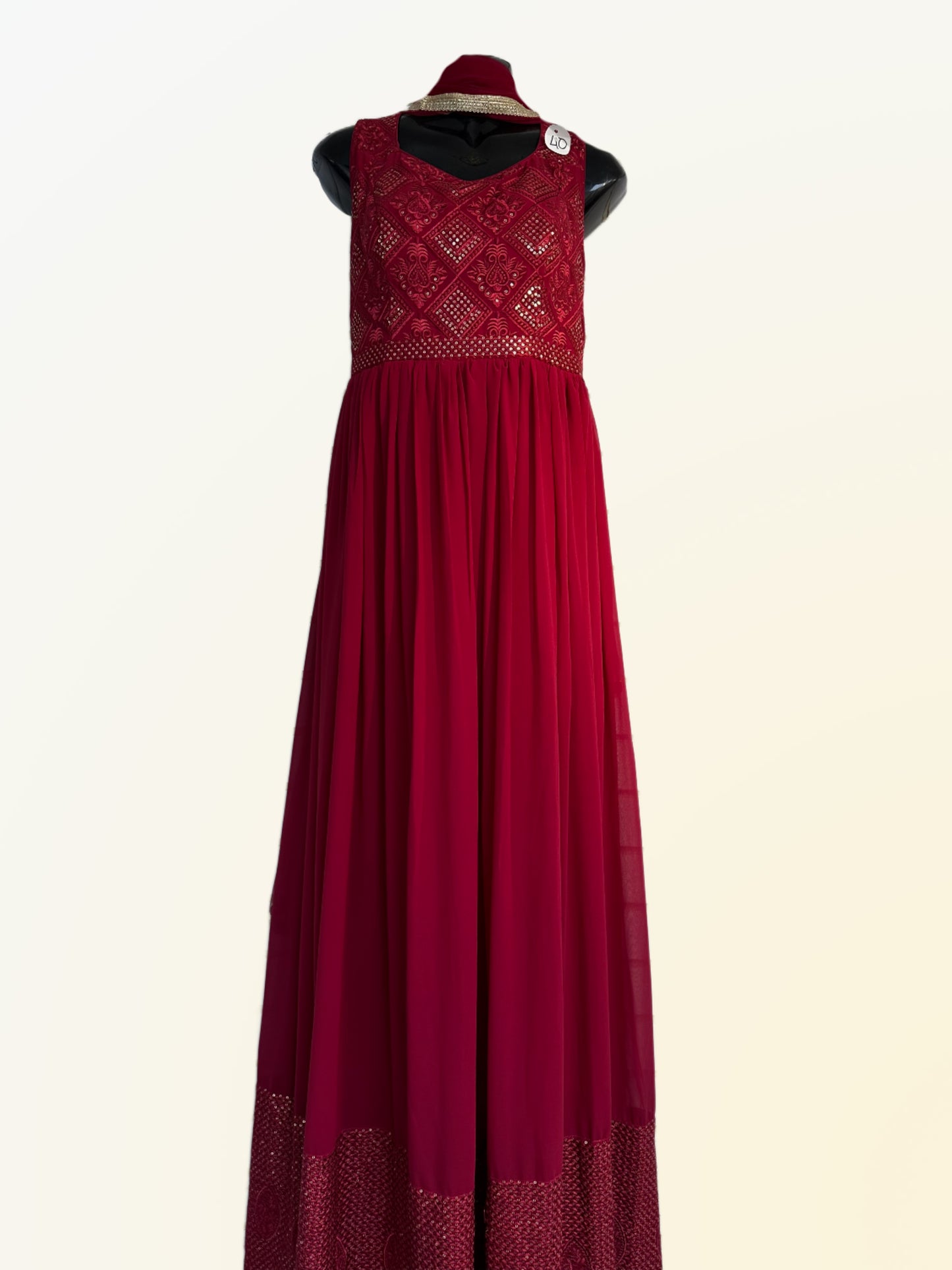 Maroon Anarkali - Dress