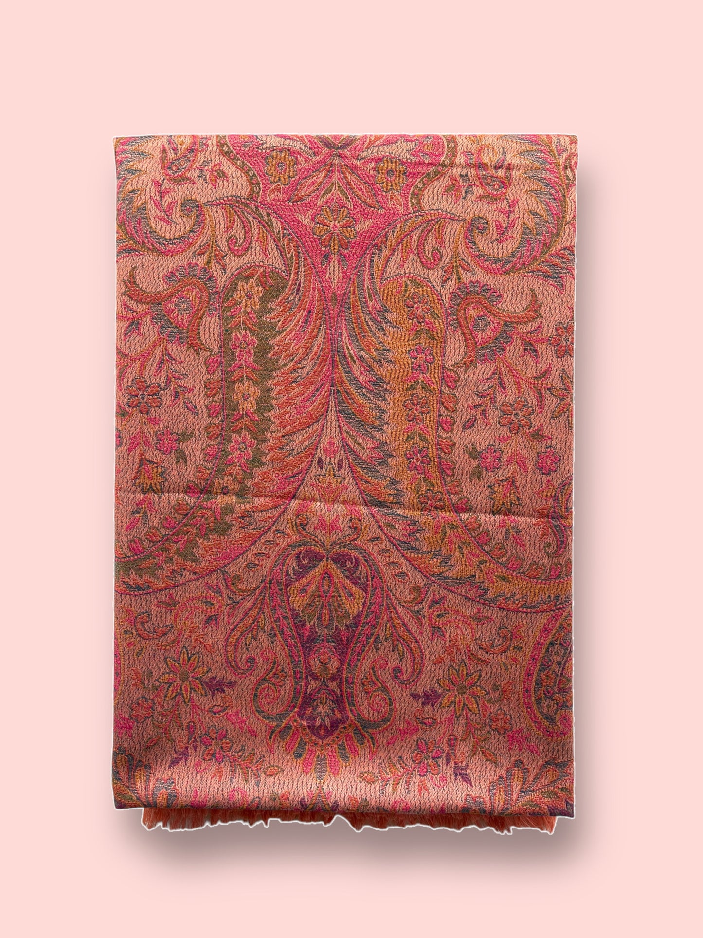 Rayon Wool Shawl - Coral