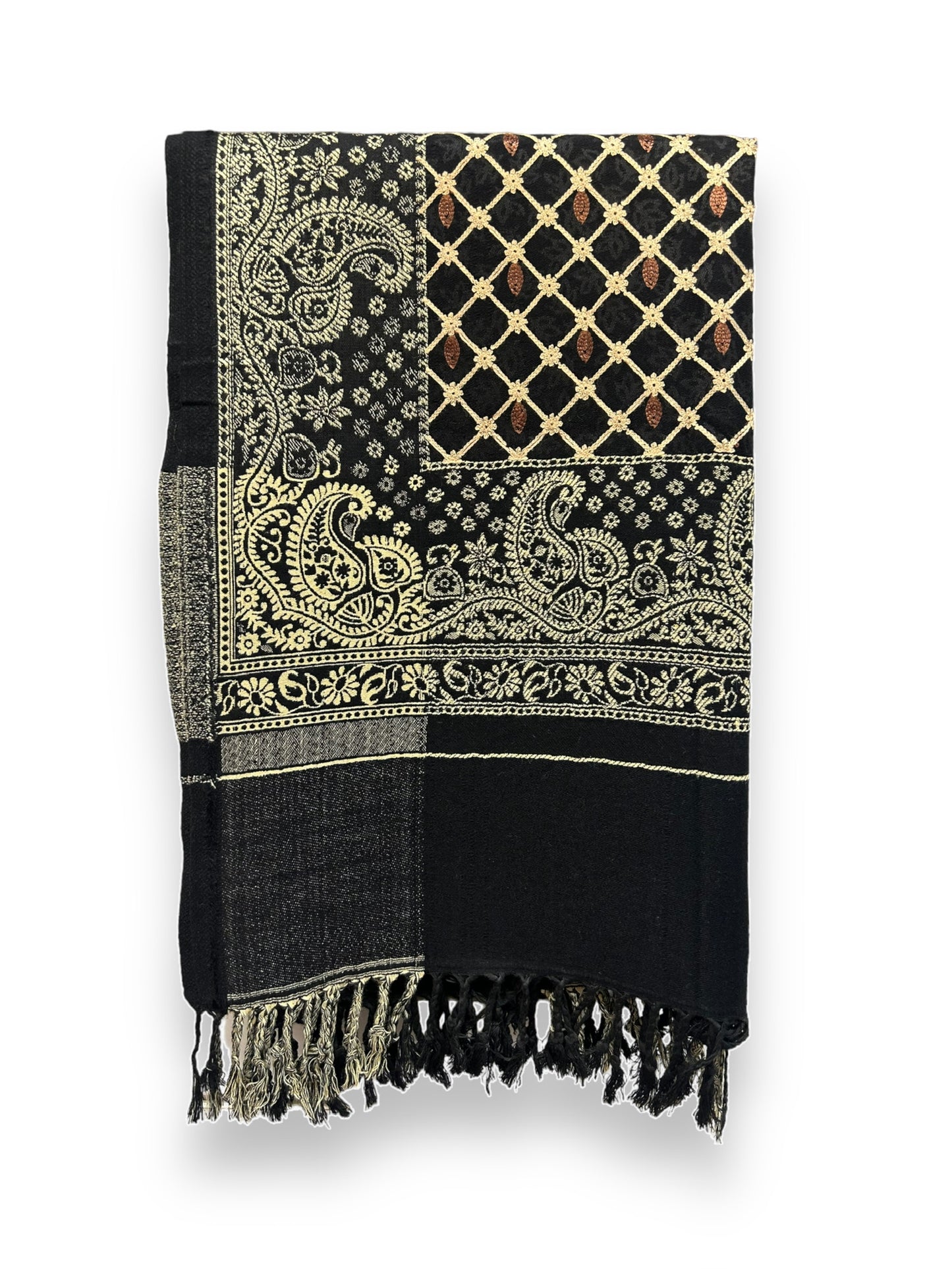 Rayon Wool Shawl - Jet Black