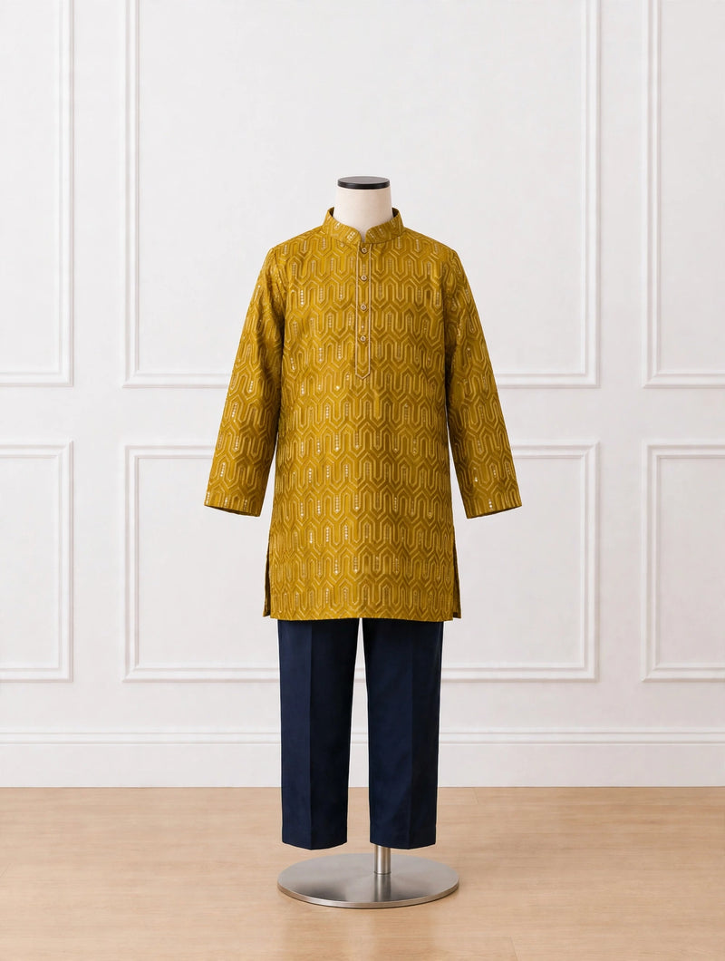 Mustard Kids Kurta Set