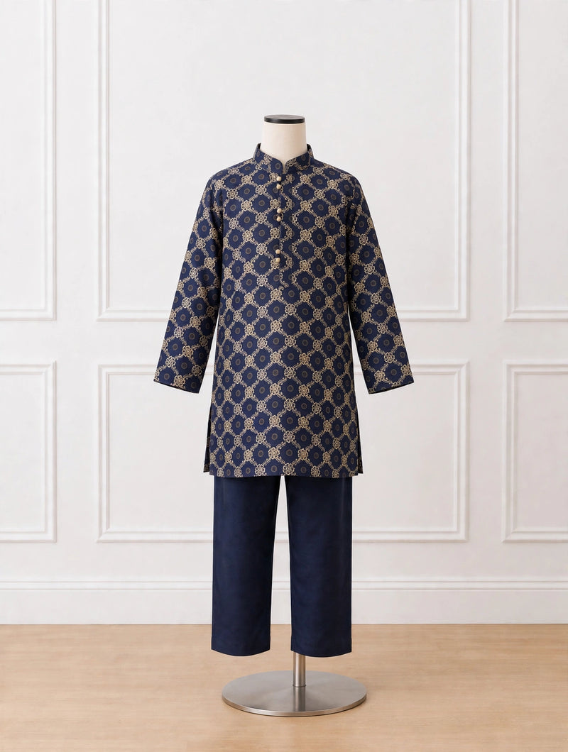 Navy Kids Kurta Set